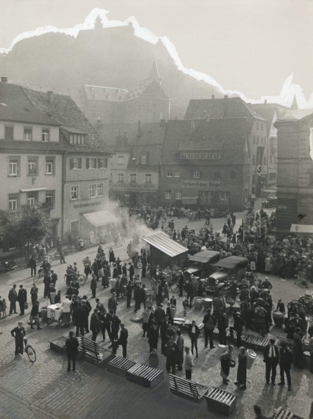 1937 Samstagsmarkt Marktplatz - Paul Damm - Kulmbach (1)